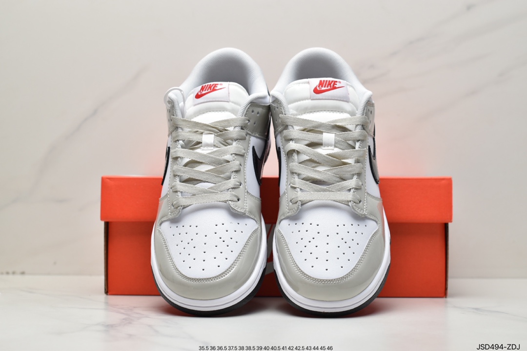 Nike Dunk Low “Light lron Ore” 漆皮白灰 DQ7576-001