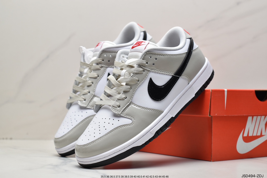 Nike Dunk Low “Light lron Ore” 漆皮白灰 DQ7576-001