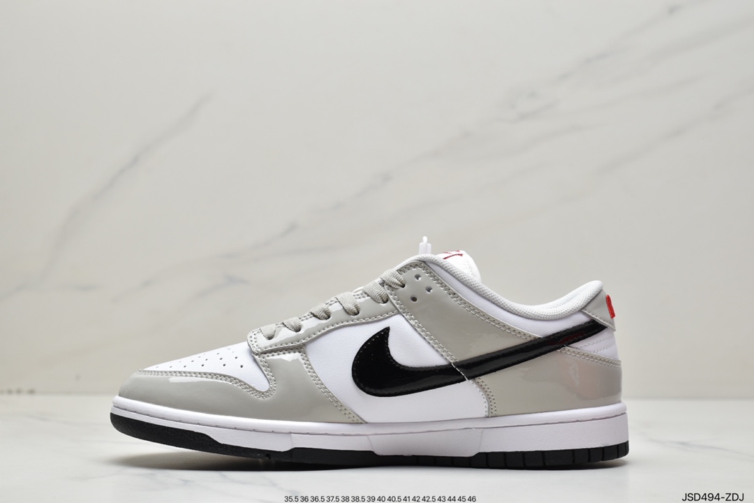 Nike Dunk Low “Light lron Ore” 漆皮白灰 DQ7576-001