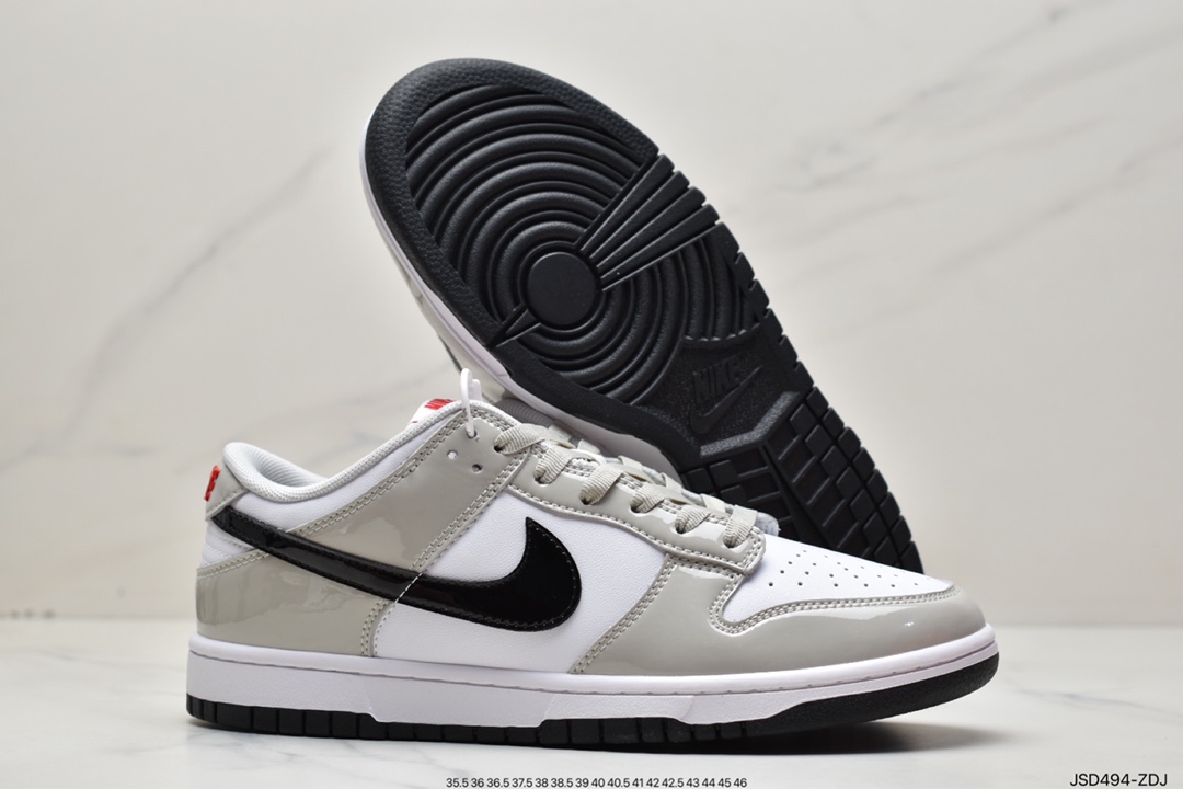 Nike Dunk Low “Light lron Ore” 漆皮白灰 DQ7576-001