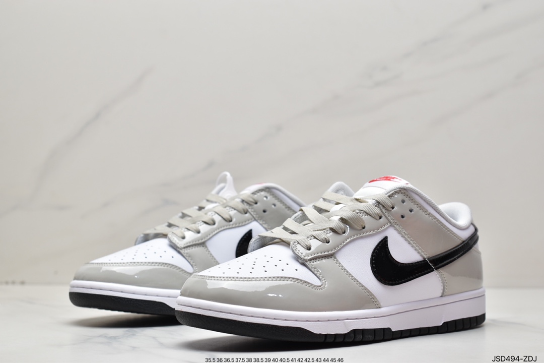 Nike Dunk Low “Light lron Ore” 漆皮白灰 DQ7576-001