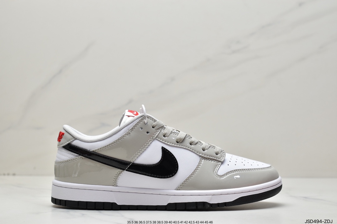 Nike Dunk Low “Light lron Ore” 漆皮白灰 DQ7576-001