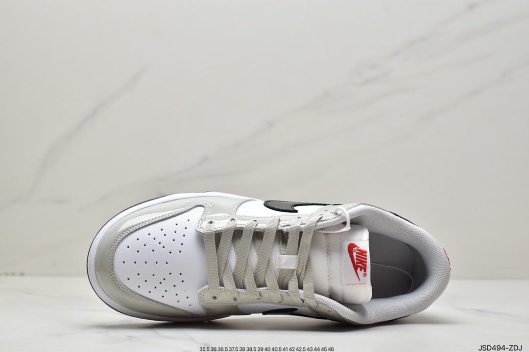 Nike Dunk Low “Light lron Ore” 漆皮白灰 DQ7576-001