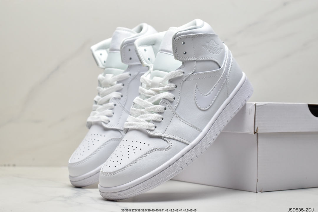 200 乔丹Air Jordan 1 Mid 黑白红AJ1 乔1 中帮 554724-122