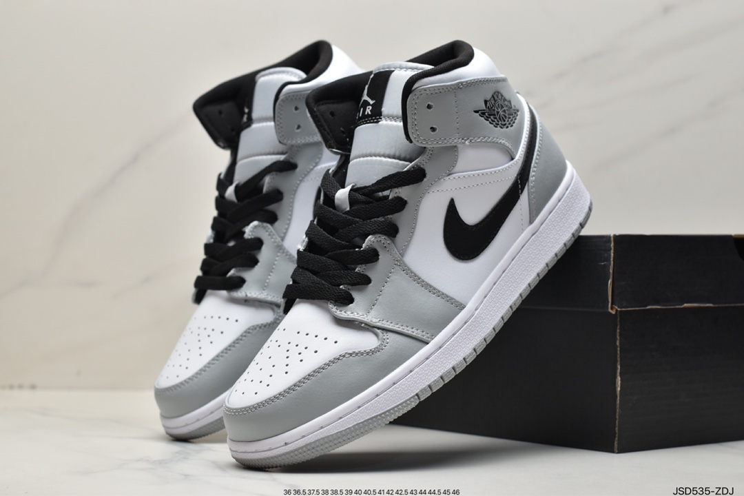 200 乔丹Air Jordan 1 Mid 黑白红AJ1 乔1 中帮 554724-122