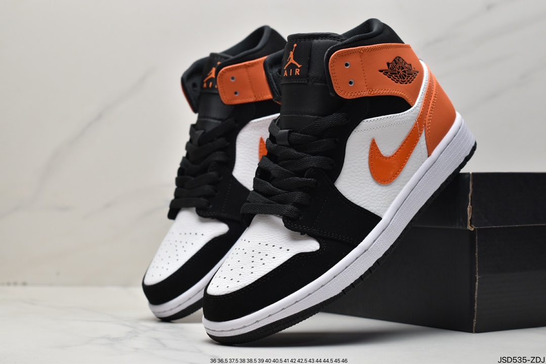 200 乔丹Air Jordan 1 Mid 黑白红AJ1 乔1 中帮 554724-122