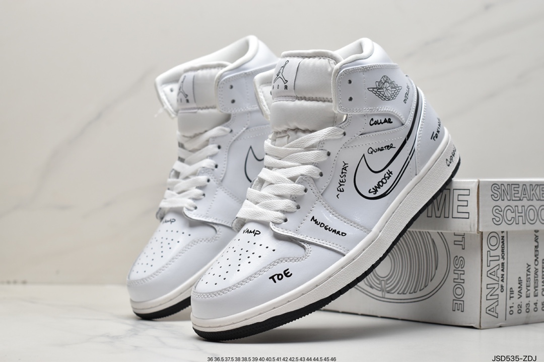 200 乔丹Air Jordan 1 Mid 黑白红AJ1 乔1 中帮 554724-122