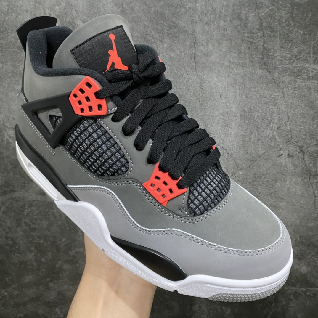 图片[3]-神版 Air Jordan AJ4 Retro \”Infrared\”红外线 DH6927-061 毫无疑问市场中端王者 耗时半年开发巨作 全套原纸板楦头开发 确保原汁原味 完美呈现四代版型 一比一鞋头弧度高度鞋身弧度 有一说一不吹不捧 实打实文案品质‼️ 此版本只针对中端市场 皮料材质有所更替 其他数据细节工艺流程均保持一致 绝不口嗨 细节品控鞋型随意秒杀市面3XX 4XX 原厂TPU网格鞋带扣 正确内里网布 菱角分明不变形无多余毛边 柔软性质感一致于原鞋 市场唯一原厂鞋扣模具 背面可见隐藏注塑口 原厂织唛标 原厂飞人电绣工艺 尾指中部跳三针 独家绑鞋带手法 印刷中底布 四线拉帮 米色美纹纸贴合固定 进口港宝加持 后跟自然饱满 全鞋荧光划线卡点 追求极致完美 每一双都是工艺品 多重QC质检 超越公司货的品控标准 实实在在的免检产品 尺码：40 40.5 41 42 42.5 43 44 44.5 45 46 47.5 48.5-选品中心