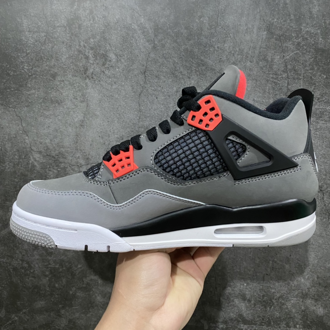 图片[2]-神版 Air Jordan AJ4 Retro \”Infrared\”红外线 DH6927-061 毫无疑问市场中端王者 耗时半年开发巨作 全套原纸板楦头开发 确保原汁原味 完美呈现四代版型 一比一鞋头弧度高度鞋身弧度 有一说一不吹不捧 实打实文案品质‼️ 此版本只针对中端市场 皮料材质有所更替 其他数据细节工艺流程均保持一致 绝不口嗨 细节品控鞋型随意秒杀市面3XX 4XX 原厂TPU网格鞋带扣 正确内里网布 菱角分明不变形无多余毛边 柔软性质感一致于原鞋 市场唯一原厂鞋扣模具 背面可见隐藏注塑口 原厂织唛标 原厂飞人电绣工艺 尾指中部跳三针 独家绑鞋带手法 印刷中底布 四线拉帮 米色美纹纸贴合固定 进口港宝加持 后跟自然饱满 全鞋荧光划线卡点 追求极致完美 每一双都是工艺品 多重QC质检 超越公司货的品控标准 实实在在的免检产品 尺码：40 40.5 41 42 42.5 43 44 44.5 45 46 47.5 48.5-选品中心
