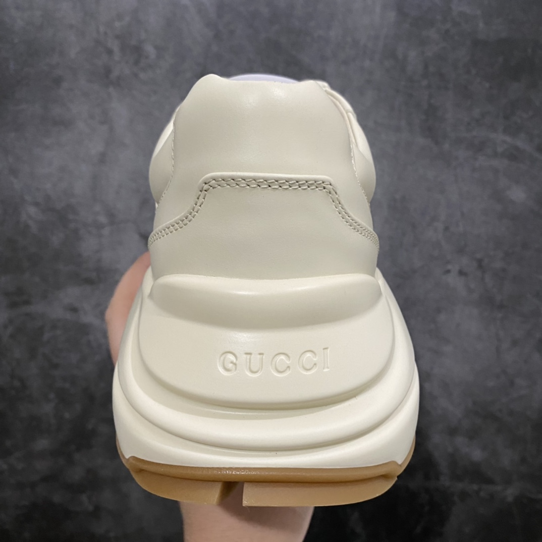 Top Purchasing Version Gucci Rhyton Vintage Leather Angled Retro Dad Casual Sports Jogging Shoes