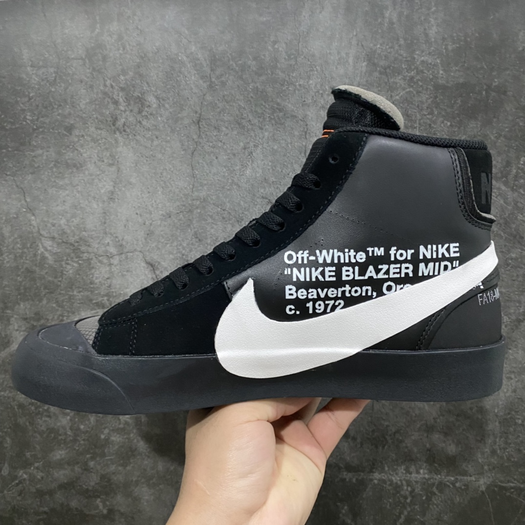 图片[2]-外贸纯原版Off-White x NK Blazer Mid OW联名款开拓者高帮休闲板鞋 AA3832-001 外贸大厂长期供外贸版本 流水线原鞋原纸板开发打造 进口网纱正确原厂同工序铝楦硫化工艺 尺码：40 40.5 41 42 42.5 43 44 44.5 45 46 47.5-选品中心