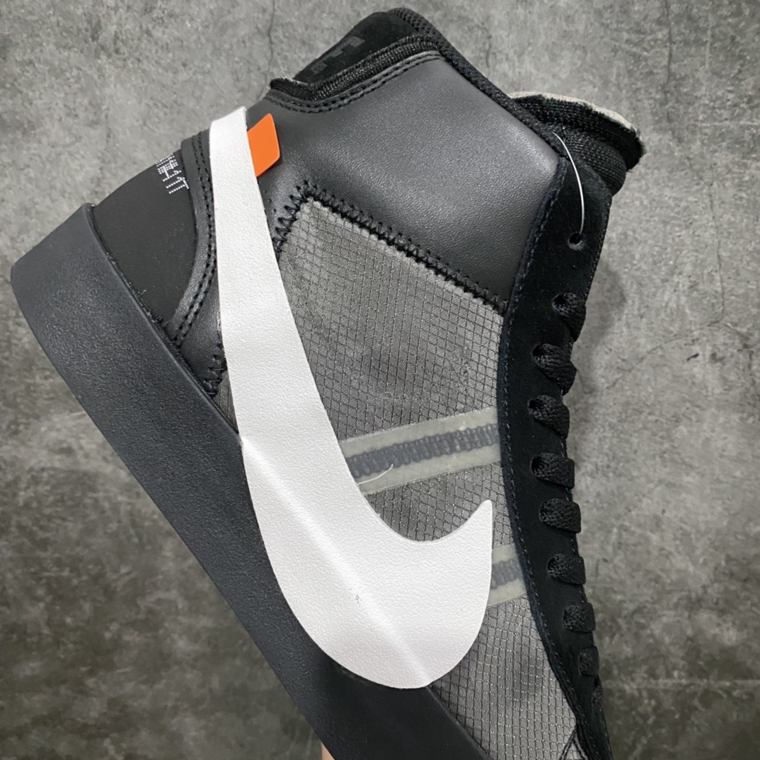 图片[7]-外贸纯原版Off-White x NK Blazer Mid OW联名款开拓者高帮休闲板鞋 AA3832-001 外贸大厂长期供外贸版本 流水线原鞋原纸板开发打造 进口网纱正确原厂同工序铝楦硫化工艺 尺码：40 40.5 41 42 42.5 43 44 44.5 45 46 47.5-选品中心