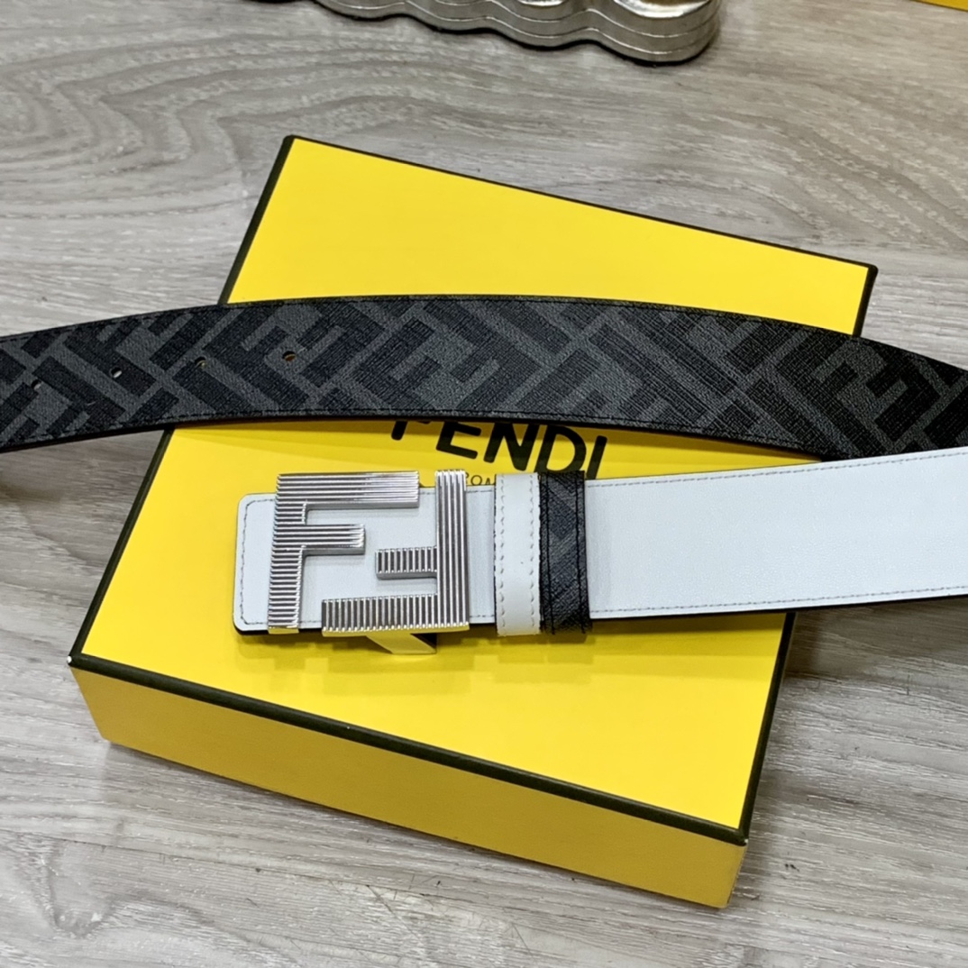 [Fendi Belts]FENDI Fendi counter, same style, width, 4.0CM, double-ring front