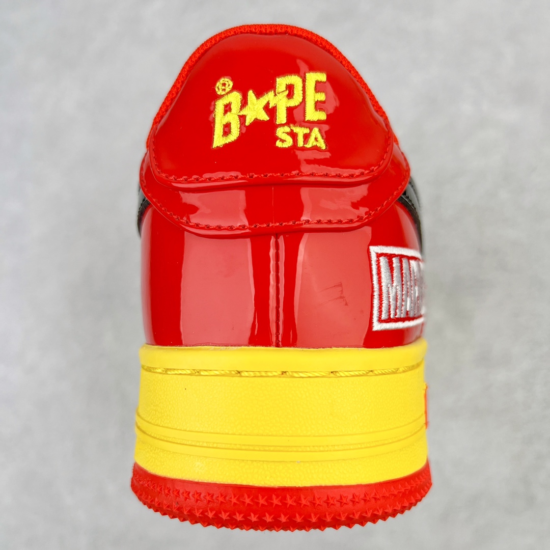 图片[7]-＃C版纯原 Marvel x Bape Sta To Low 猿人头经典低帮运动休闲板鞋 漫威超级英雄联名 钢铁侠、美队、绿巨人、黑寡妇、雷神、浣熊 全套原纸板楦头开发 确保原汁原味 市场最完美低趴版型 一比一鞋头弧度高度鞋身弧度 外贸平台指定订单 匠心打造 开发时长超过半年 独家私模磨具冲刀加持 原厂特供皮料光泽色卡零偏差 内里均采用市场最好的超软原厂填充棉 原数据进口机台高频印压LOGO 最高QC检验标准 控制溢胶瑕疵 深浅定位均保持zp一致 中底嵌入Ortholite缓震材质 全套原包装 包含猿人logo 定制防尘袋 尺码：36 36.5 37 38 38.5 40 40.5 41 42 42.5 43 44 44.5 45 46-选品中心