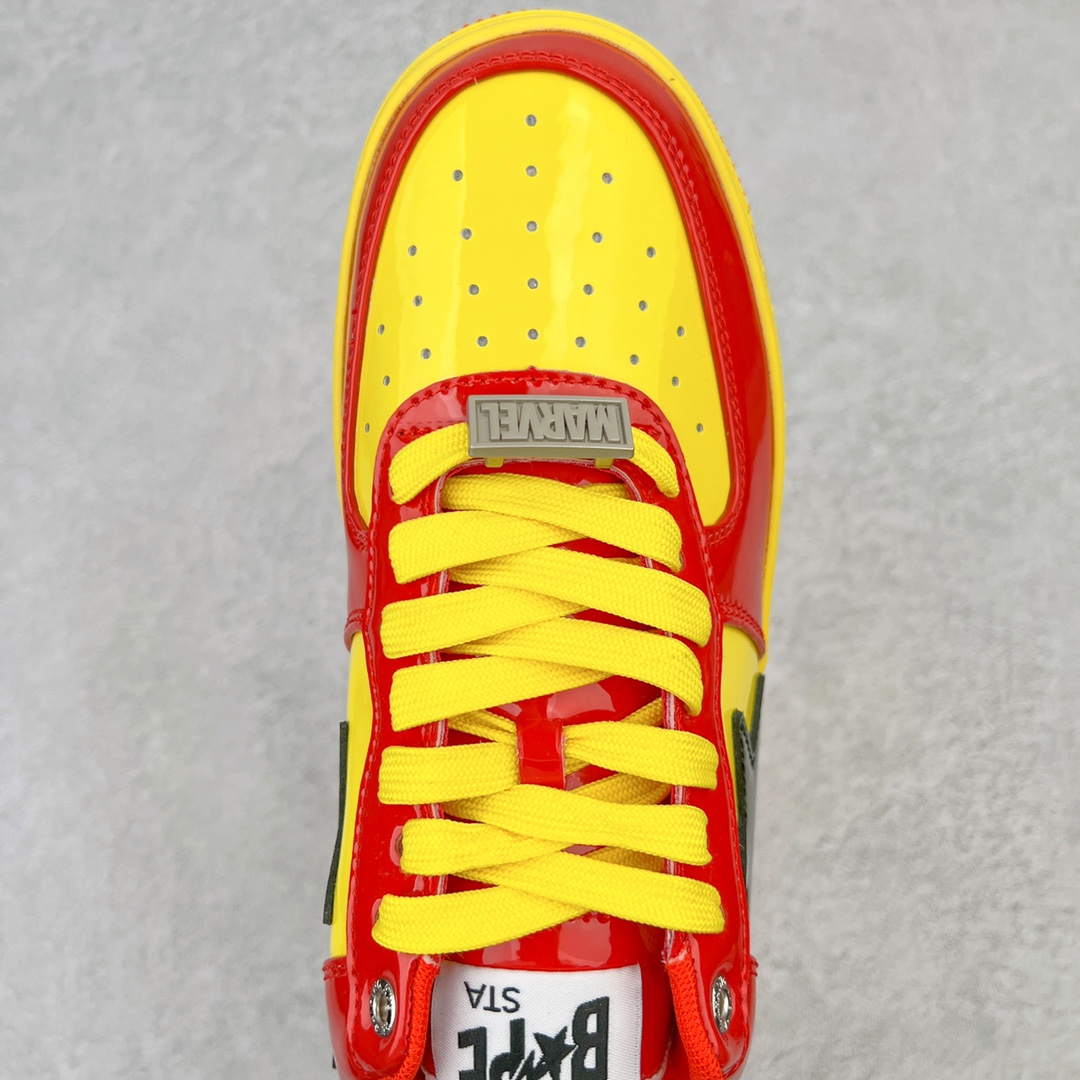 图片[4]-＃C版纯原 Marvel x Bape Sta To Low 猿人头经典低帮运动休闲板鞋 漫威超级英雄联名 钢铁侠、美队、绿巨人、黑寡妇、雷神、浣熊 全套原纸板楦头开发 确保原汁原味 市场最完美低趴版型 一比一鞋头弧度高度鞋身弧度 外贸平台指定订单 匠心打造 开发时长超过半年 独家私模磨具冲刀加持 原厂特供皮料光泽色卡零偏差 内里均采用市场最好的超软原厂填充棉 原数据进口机台高频印压LOGO 最高QC检验标准 控制溢胶瑕疵 深浅定位均保持zp一致 中底嵌入Ortholite缓震材质 全套原包装 包含猿人logo 定制防尘袋 尺码：36 36.5 37 38 38.5 40 40.5 41 42 42.5 43 44 44.5 45 46-选品中心