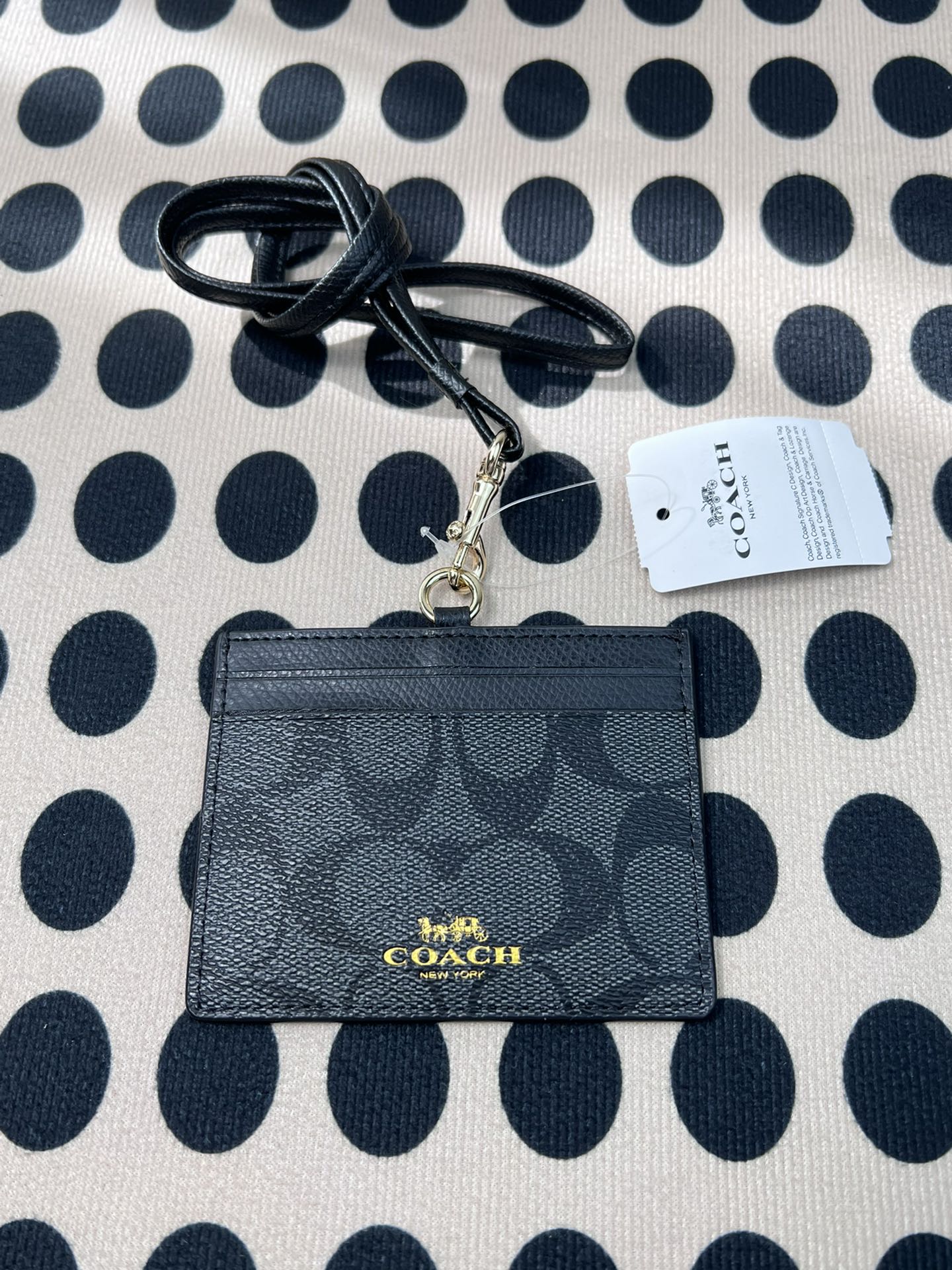 Coach ～coach F6752 老花黑色配牛皮
