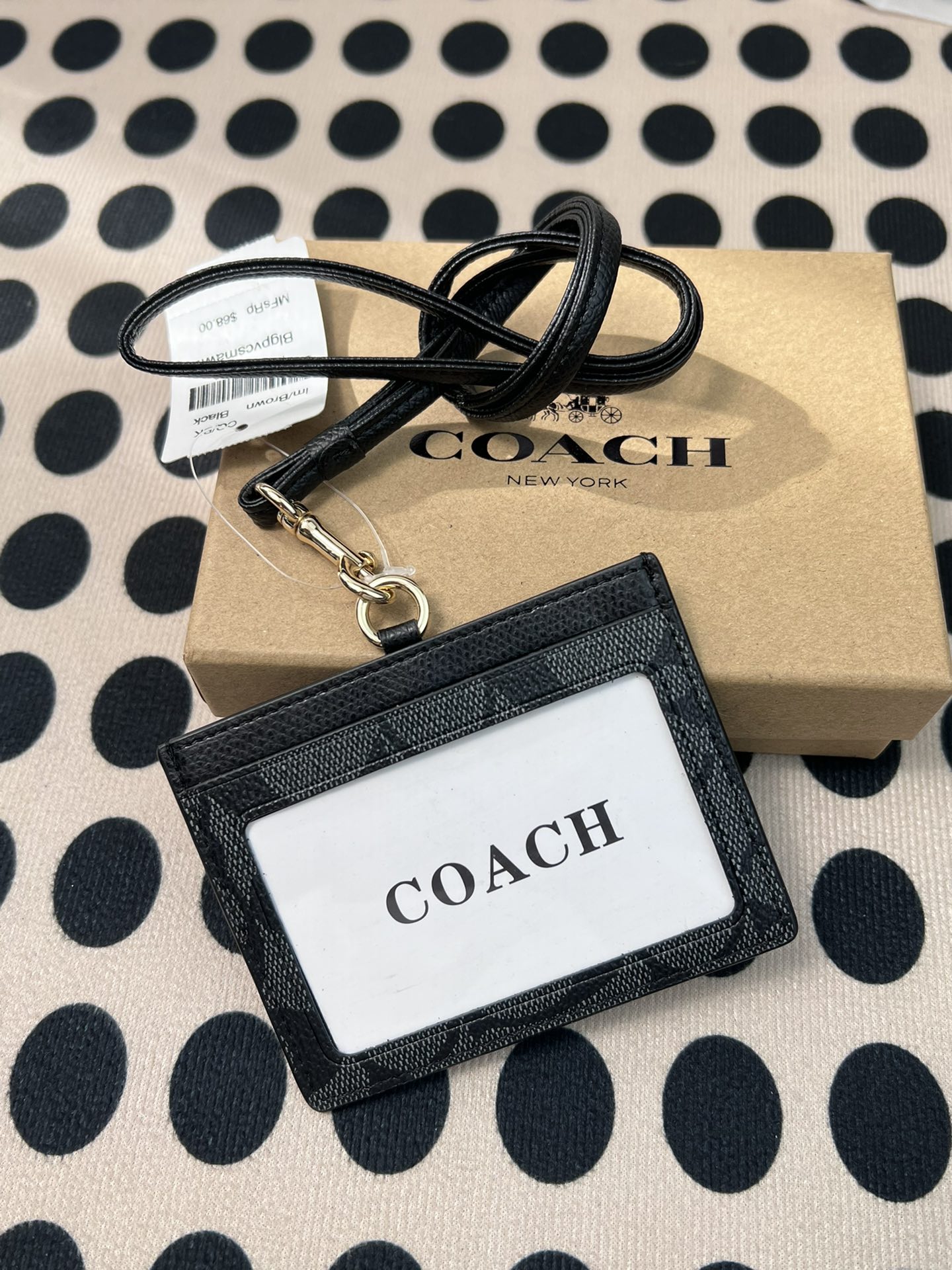 Coach ～coach F6752 老花黑色配牛皮