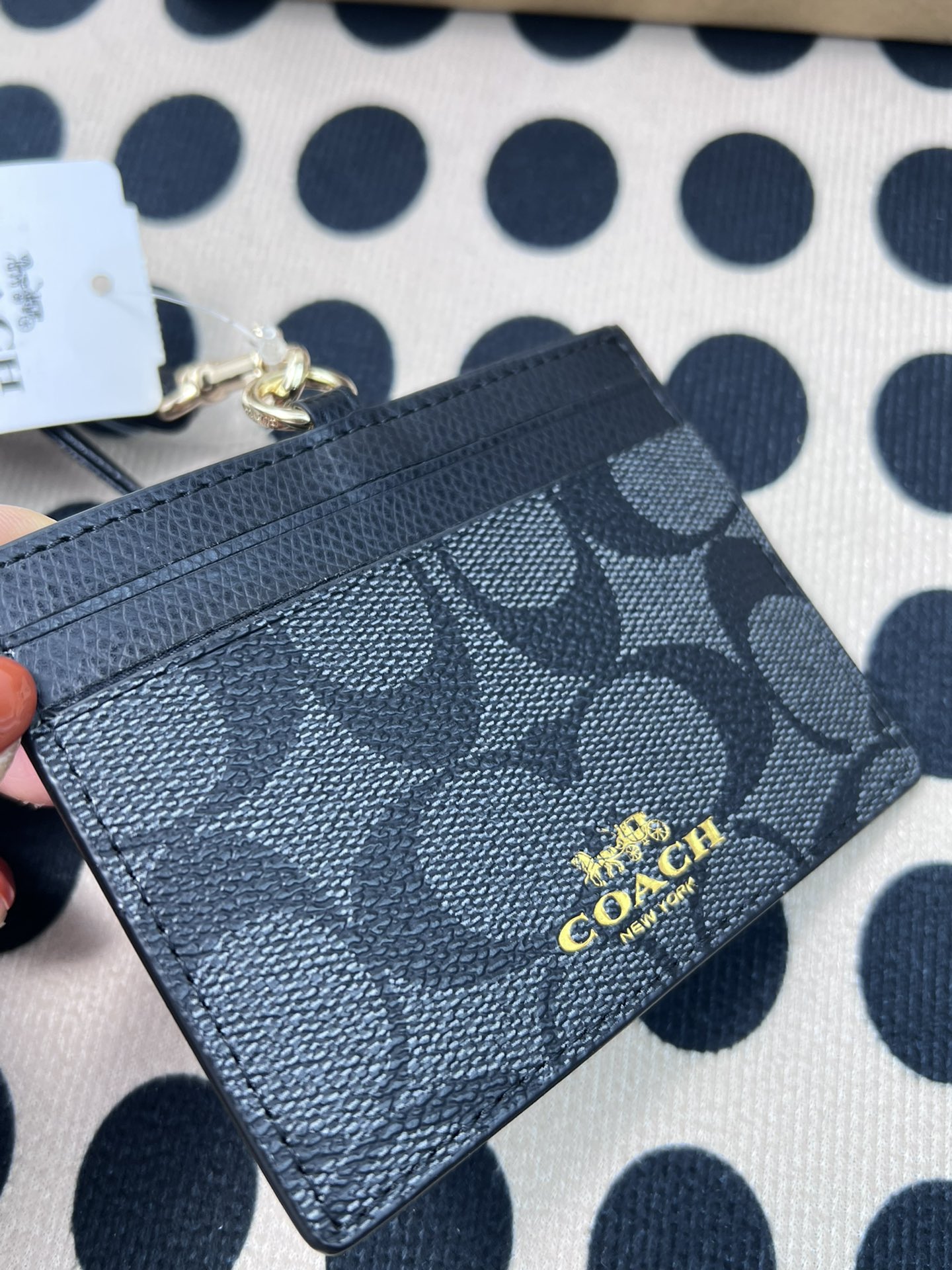 Coach ～coach F6752 老花黑色配牛皮