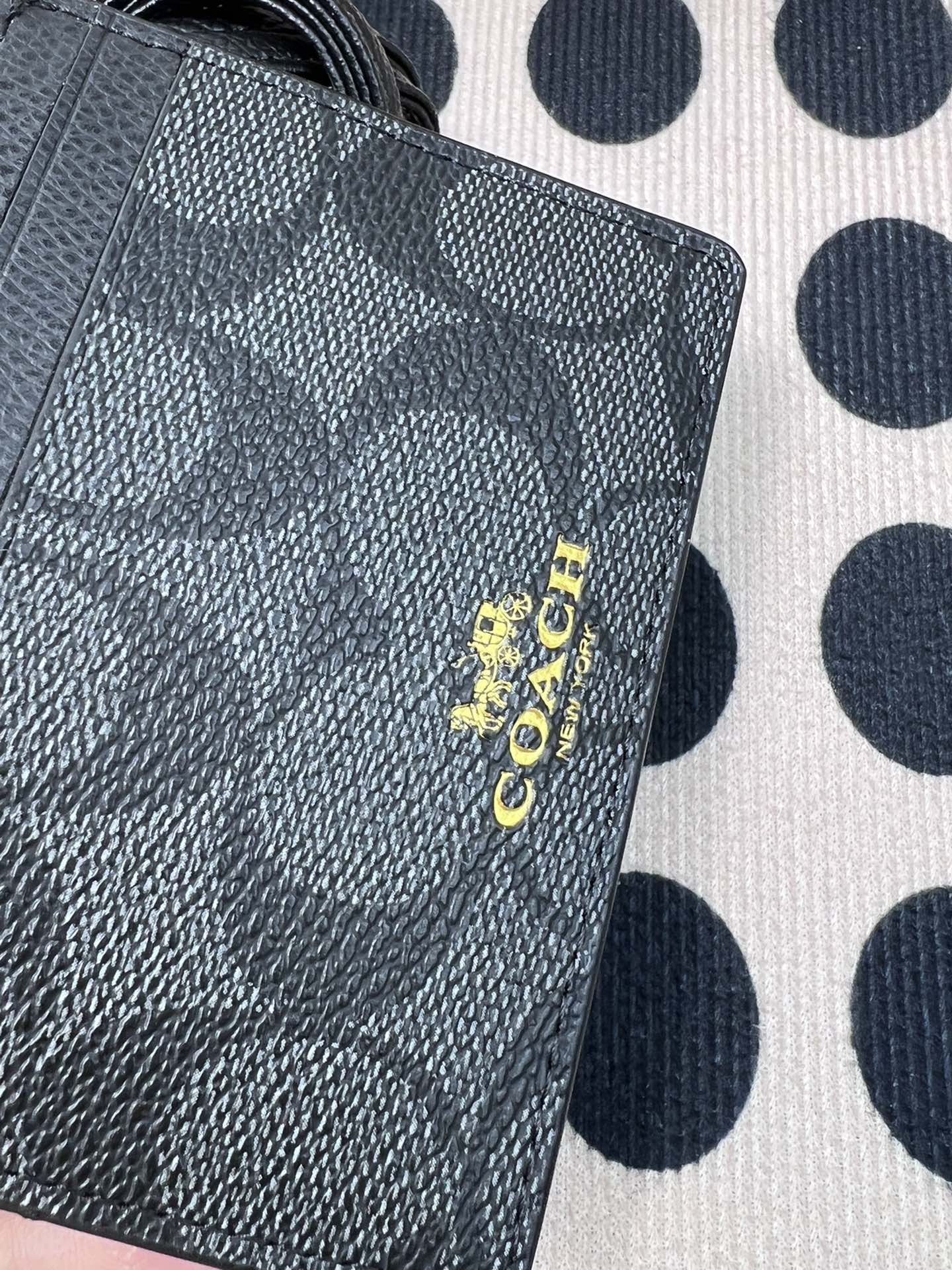 Coach ～coach F6752 老花黑色配牛皮