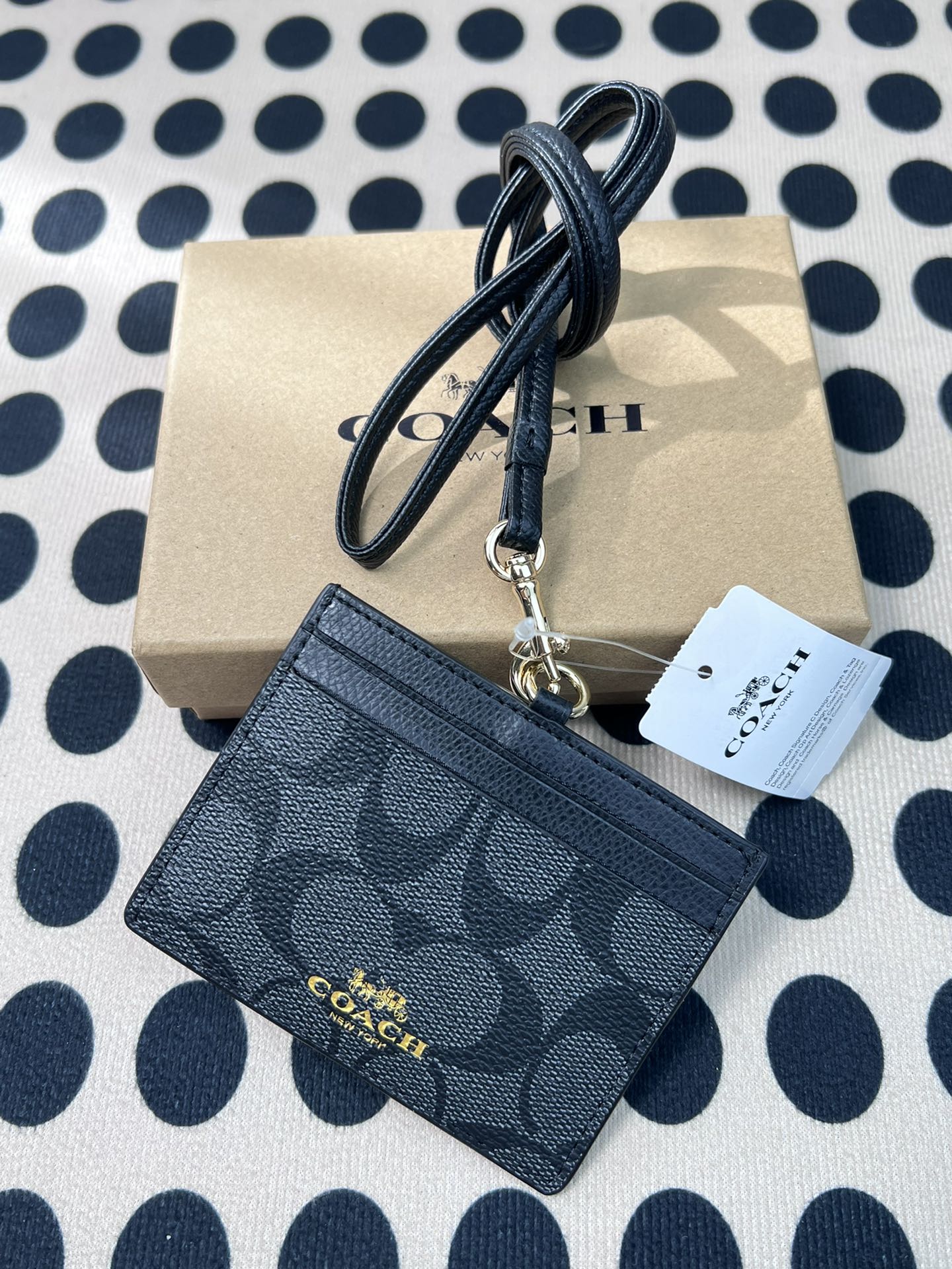 Coach ～coach F6752 老花黑色配牛皮