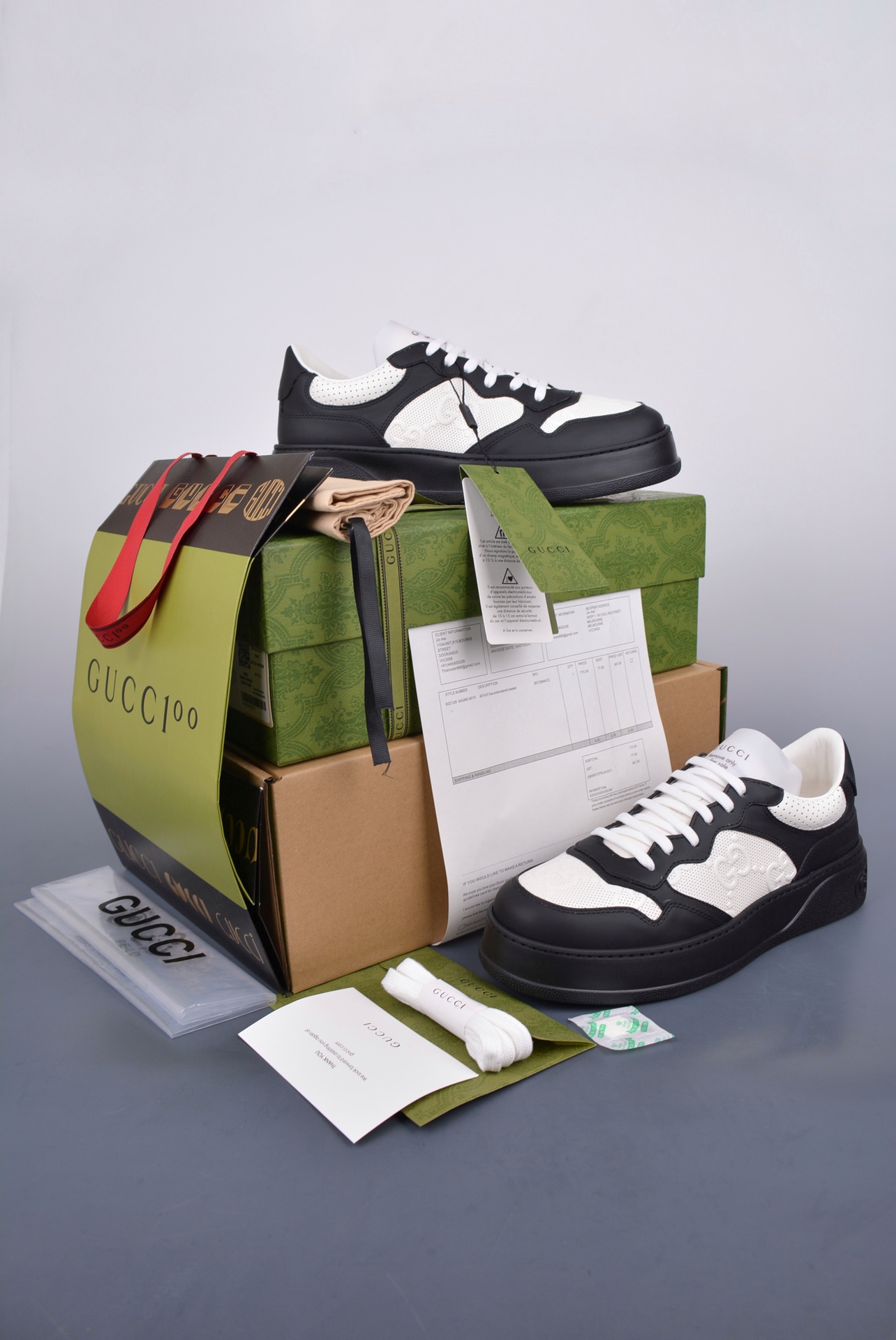 High-end Gucci Screener GG High-Top Sneaker sports casual shoes series