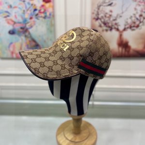 Gucci Hats Baseball Cap Online Sale Bronzing Canvas Cotton Cowhide