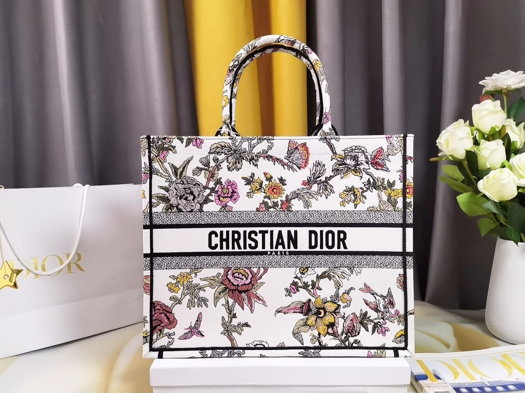 Dior Book Tote Handbags Tote Bags Practical And Versatile Replica Designer
 White Embroidery