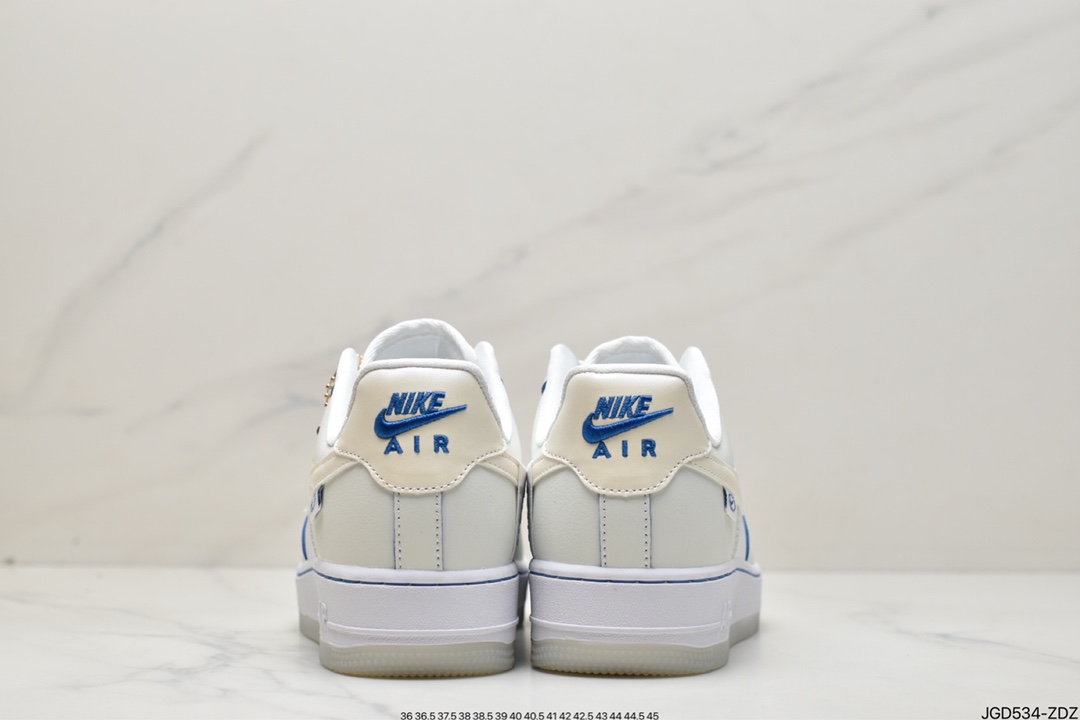 180 耐克NIKE Air Force 1 '07 Low QS”Sail White/Blue Mini Swoosh”空军一号FB1839-111