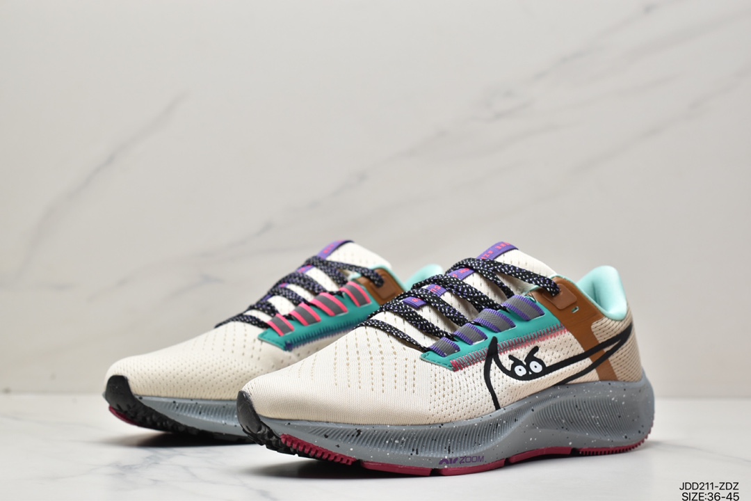 120 耐克NK Zoom Pegasus 38 登月38代系列九针眼网纱透气缓震疾速跑鞋 货号：DJ5397-100TD ID:JDD211-ZDZ