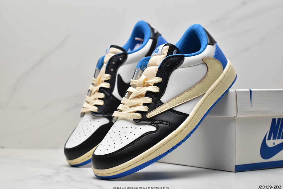 140 真标Travis Scott x Air Jordan AJ1 Low QX 倒钩TS联名低帮板鞋