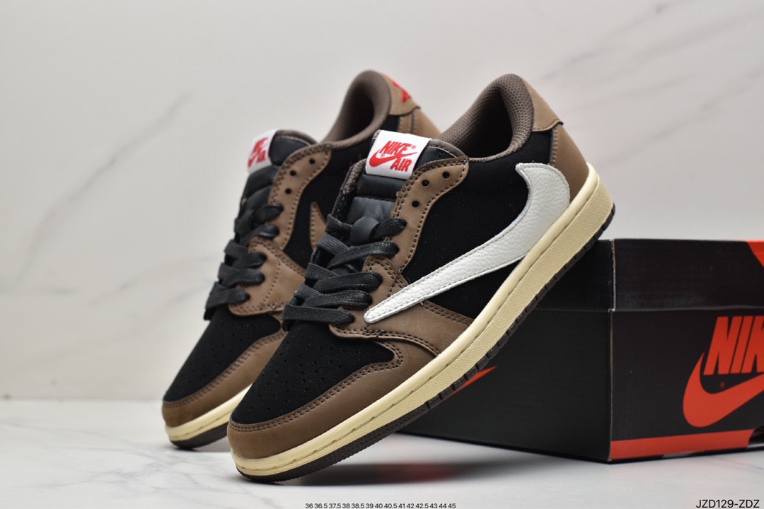 140 真标Travis Scott x Air Jordan AJ1 Low QX 倒钩TS联名低帮板鞋