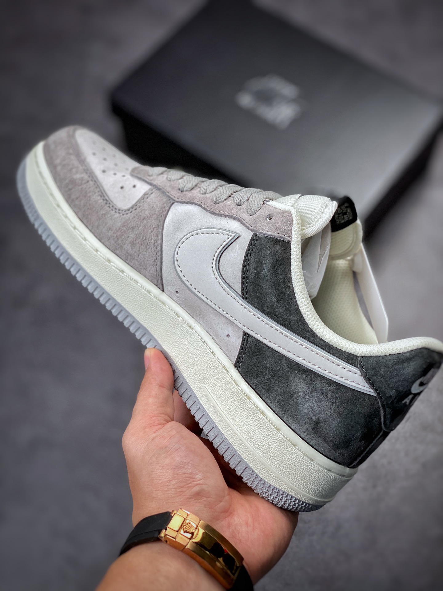 Nike Air Force 1 Low 07 gray black suede DW0831-896