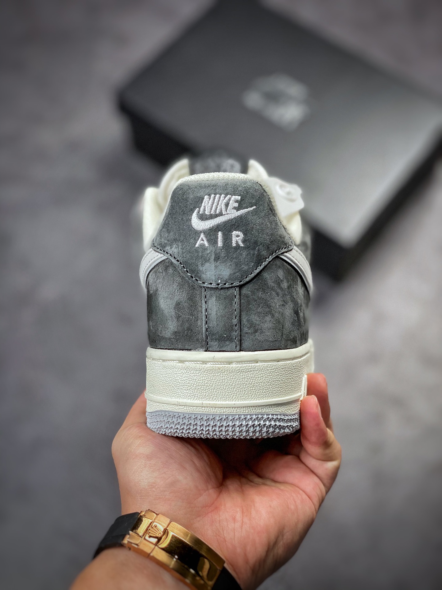 Nike Air Force 1 Low 07 gray black suede DW0831-896