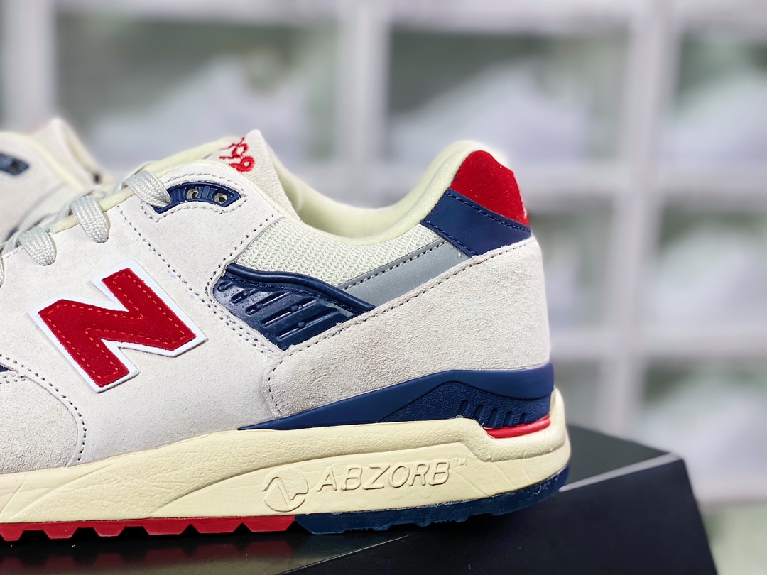 NB M998 Made in USA high-end American bloodline series jogging shoes ”off-white navy blue red” M998JS4