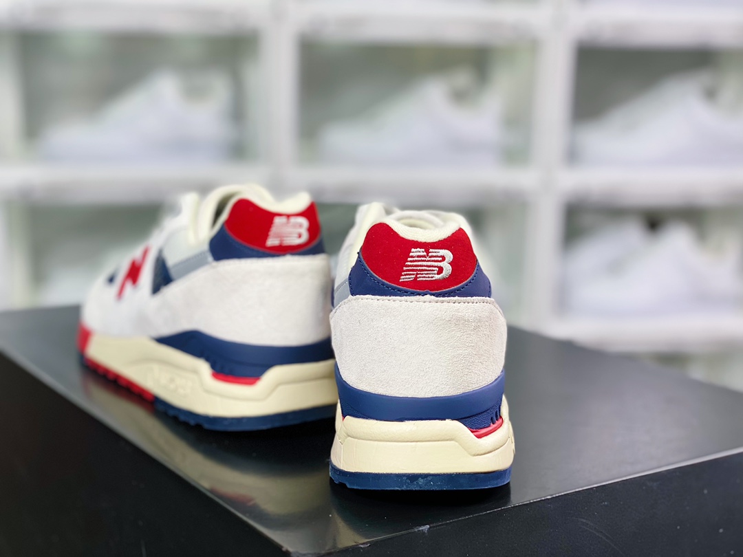 NB M998 Made in USA high-end American bloodline series jogging shoes ”off-white navy blue red” M998JS4