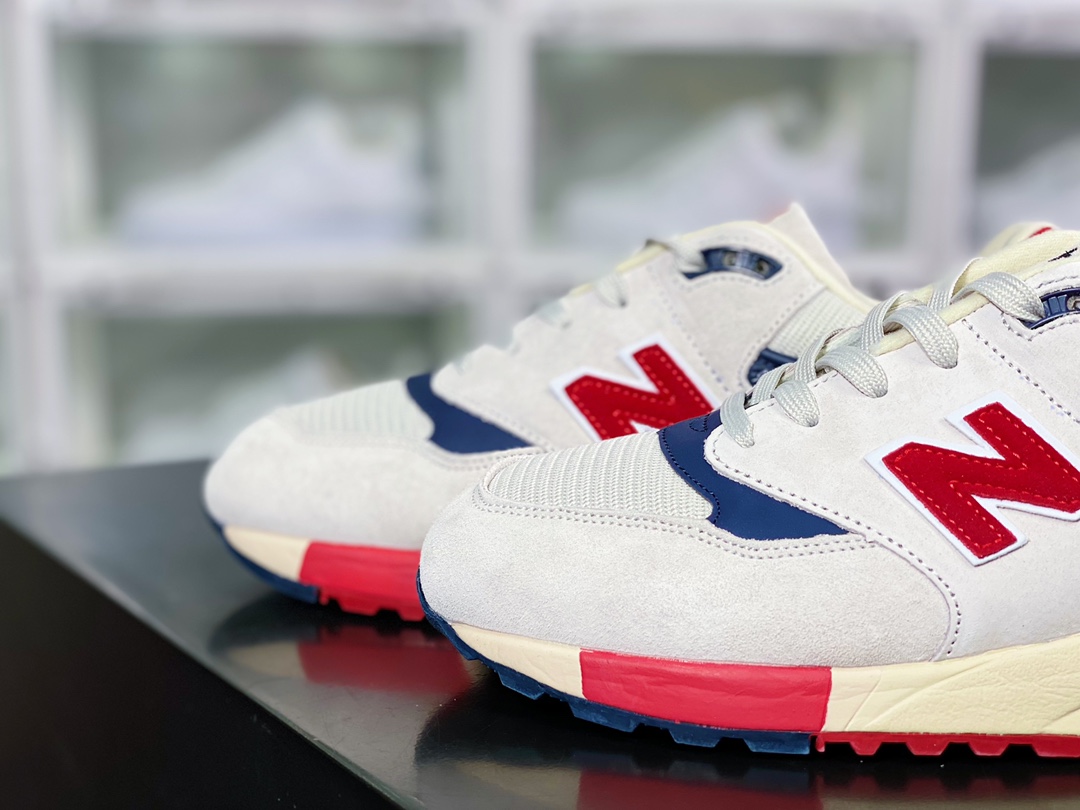 NB M998 Made in USA high-end American bloodline series jogging shoes ”off-white navy blue red” M998JS4