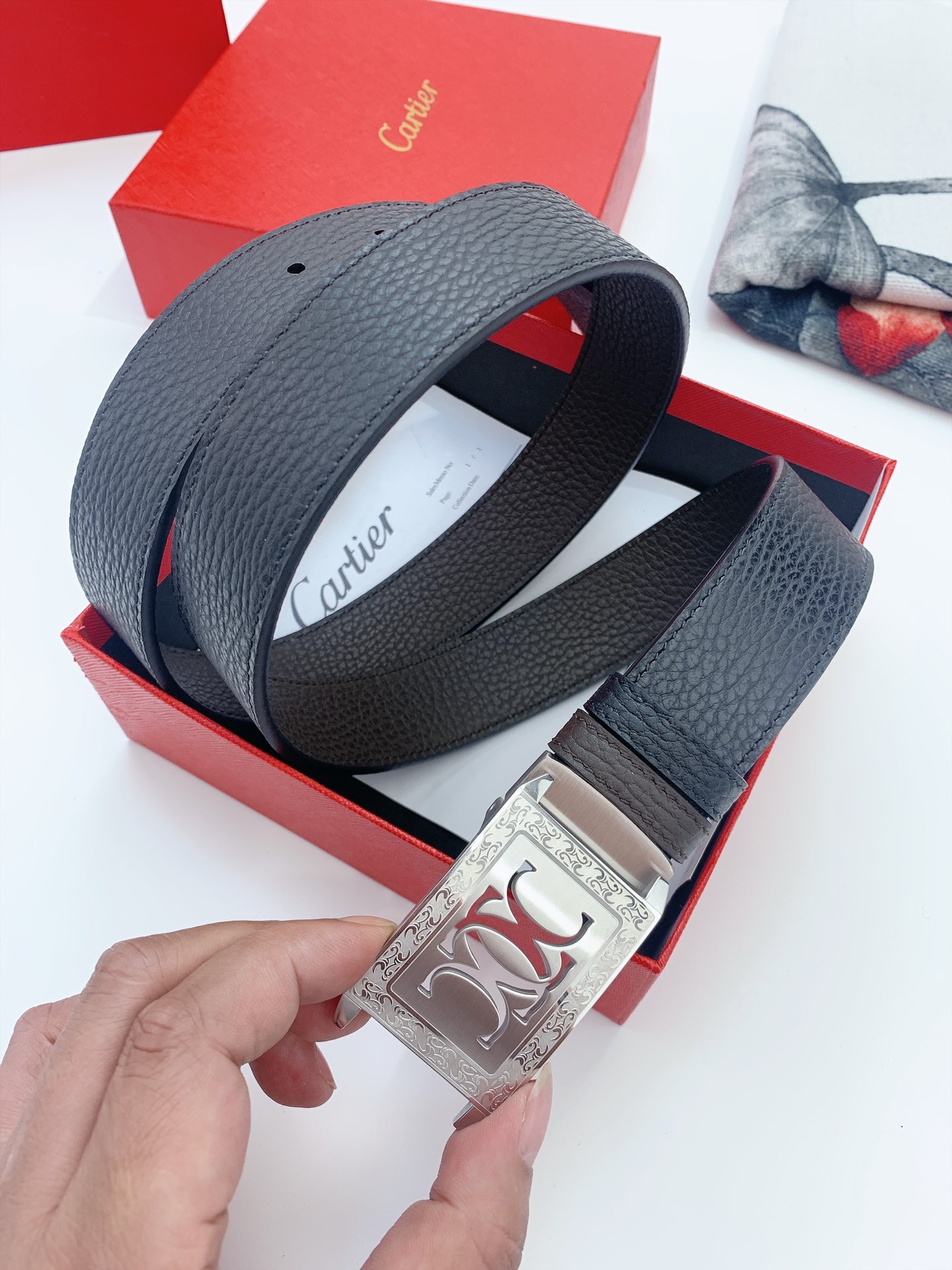 Imported Calf Leather Calcium Belts: 3.5 cm Width, High Quality Purchase. - 图片 3