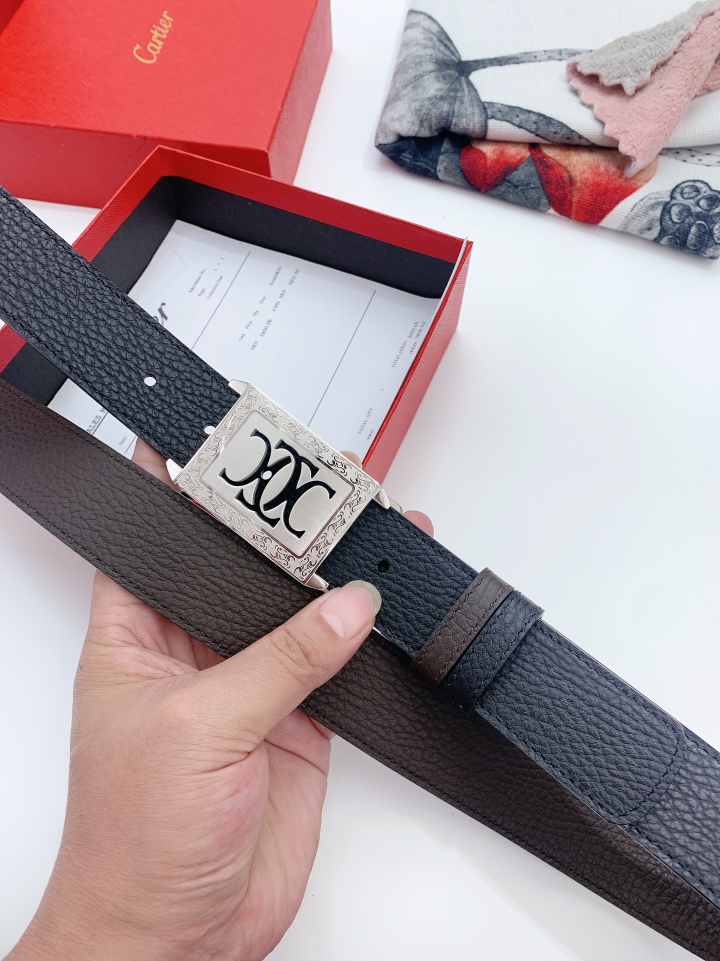 Imported Calf Leather Calcium Belts: 3.5 cm Width, High Quality Purchase. - 图片 4