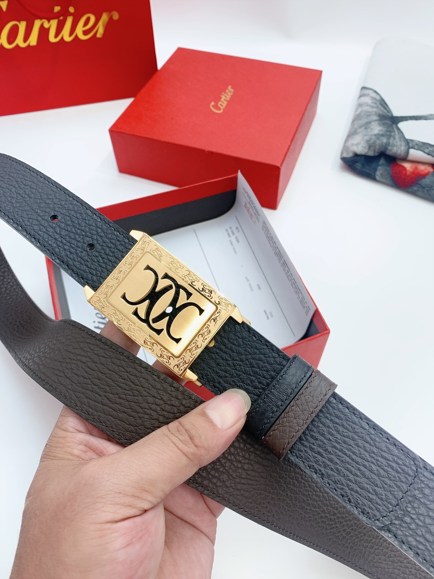 Imported Calf Leather Calcium Belts: High Quality, 3.5 cm Width. - 图片 4