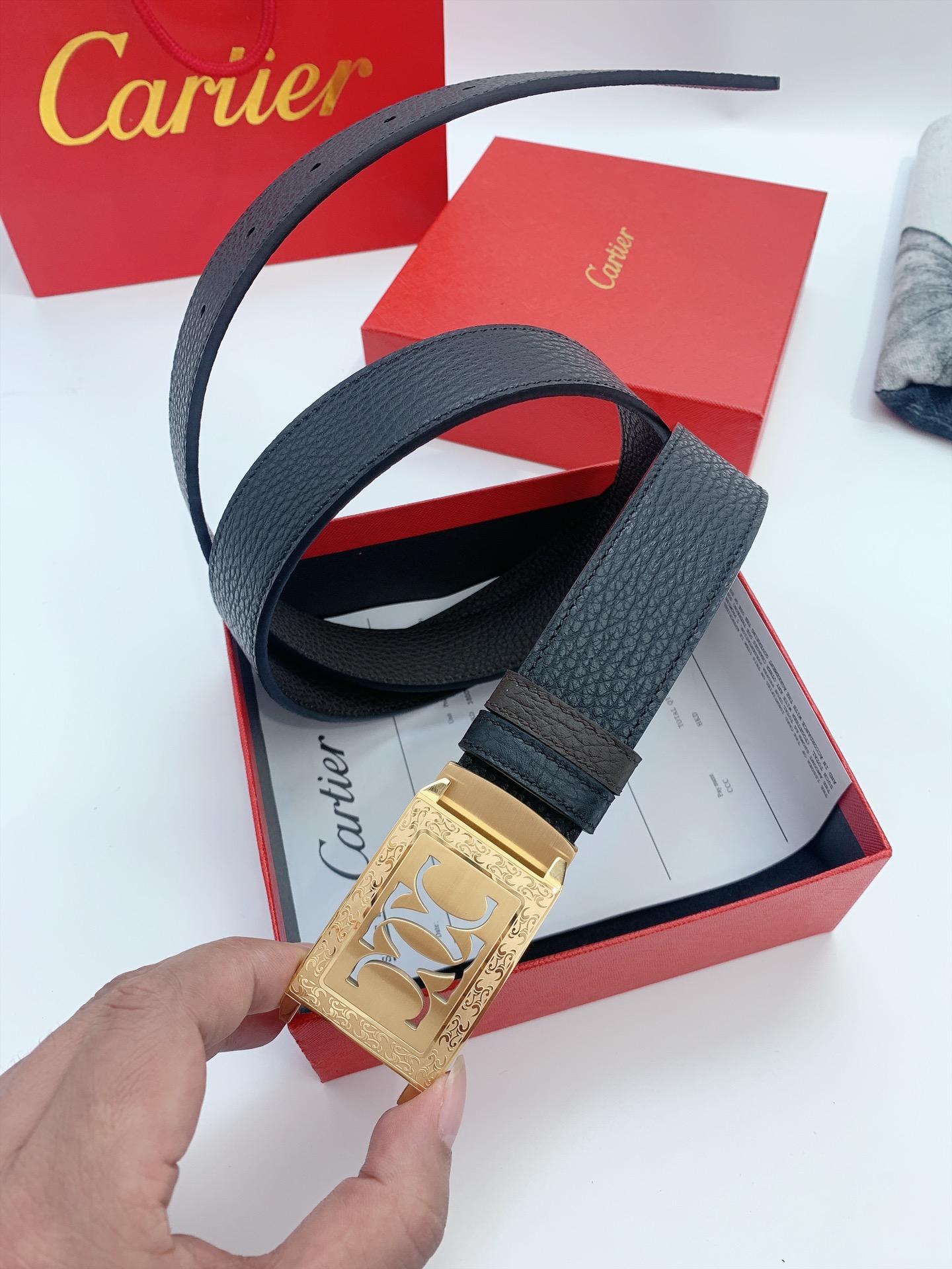 Imported Calf Leather Calcium Belts: High Quality, 3.5 cm Width. - 图片 3