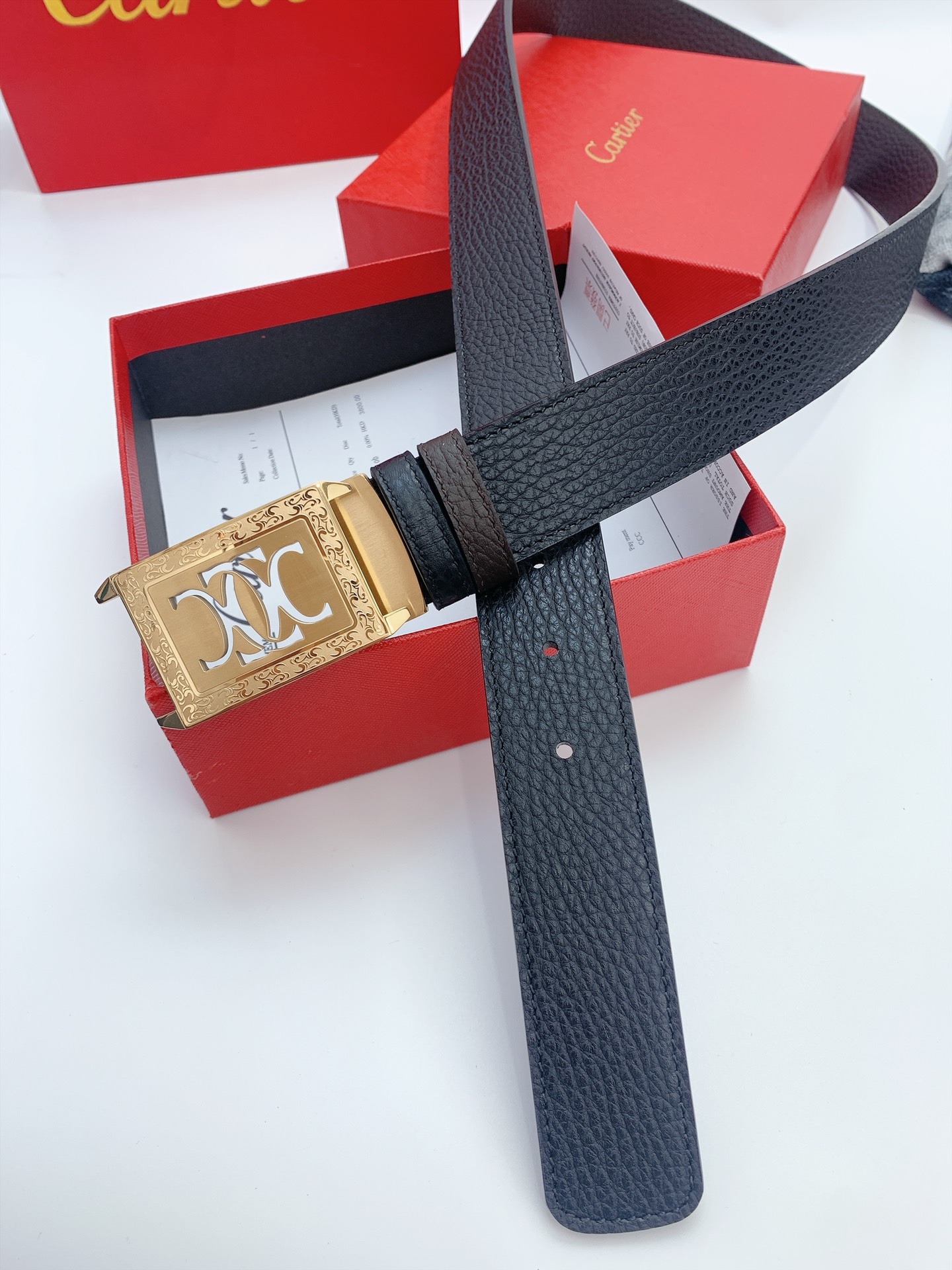 Imported Calf Leather Calcium Belts: High Quality, 3.5 cm Width. - 图片 2