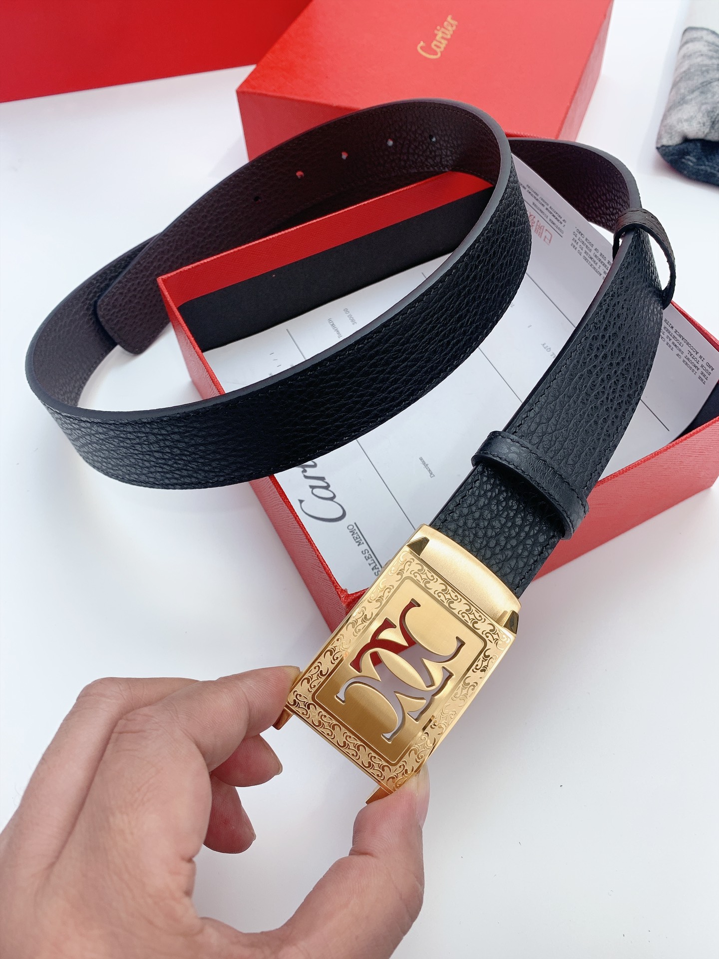 Imported Calf Leather Calcium Belts: High Quality, 3.5 cm Width. - 图片 6