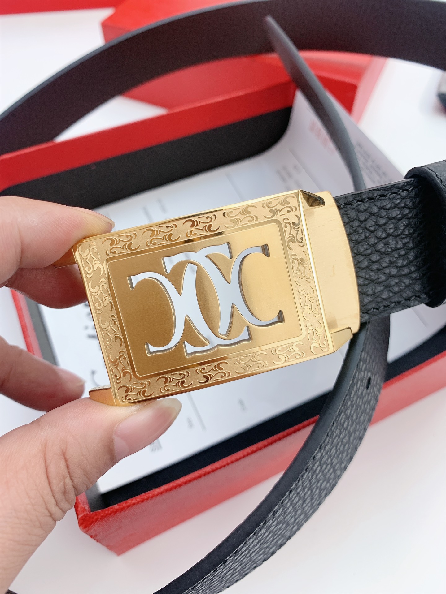 Imported Calf Leather Calcium Belts: High Quality, 3.5 cm Width. - 图片 5