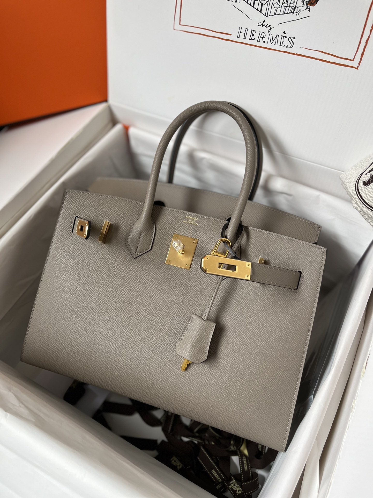 Hermes Birkin Buy Bags Handbags Grey Gold Hardware Epsom