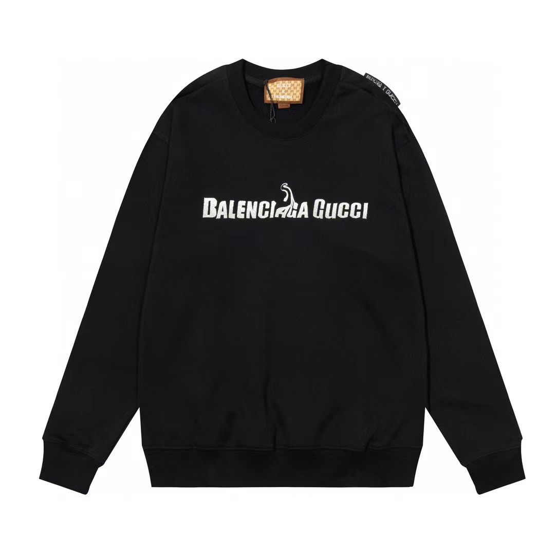 Gucci x Balenciaga 22fw 联名字母logo圆领卫衣