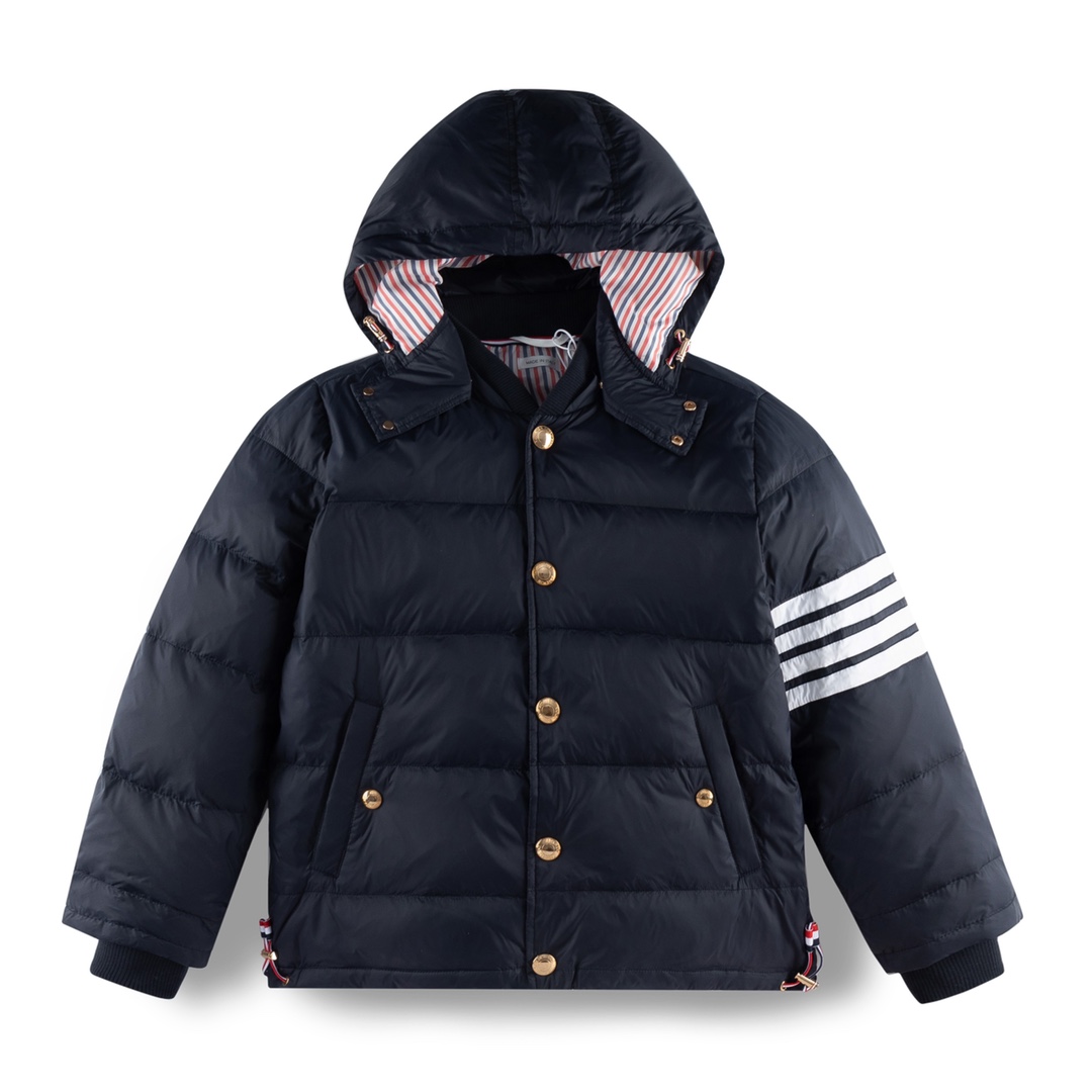 Thom Browne Clothing Down Jacket Brown Grey White Winter Collection