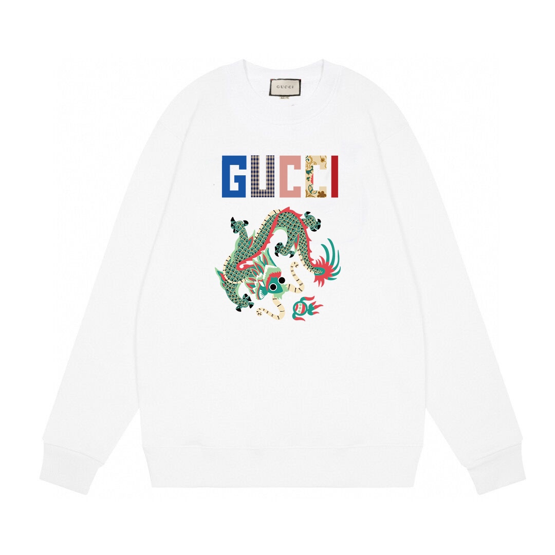 170 GUCCI秋冬新款中国龙字母圆领卫衣