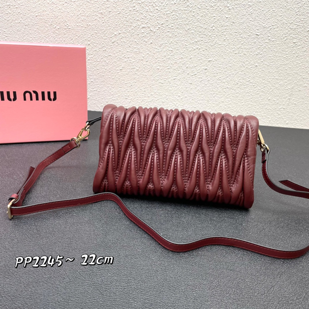 340 Miumiu 新款，采用进口小羊皮制作 PP2245