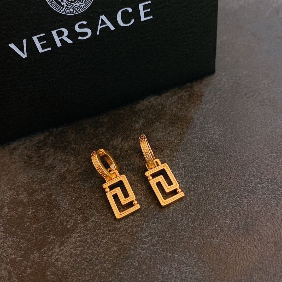 Versace Jewelry Earring Gold Yellow 925 Silver Brass