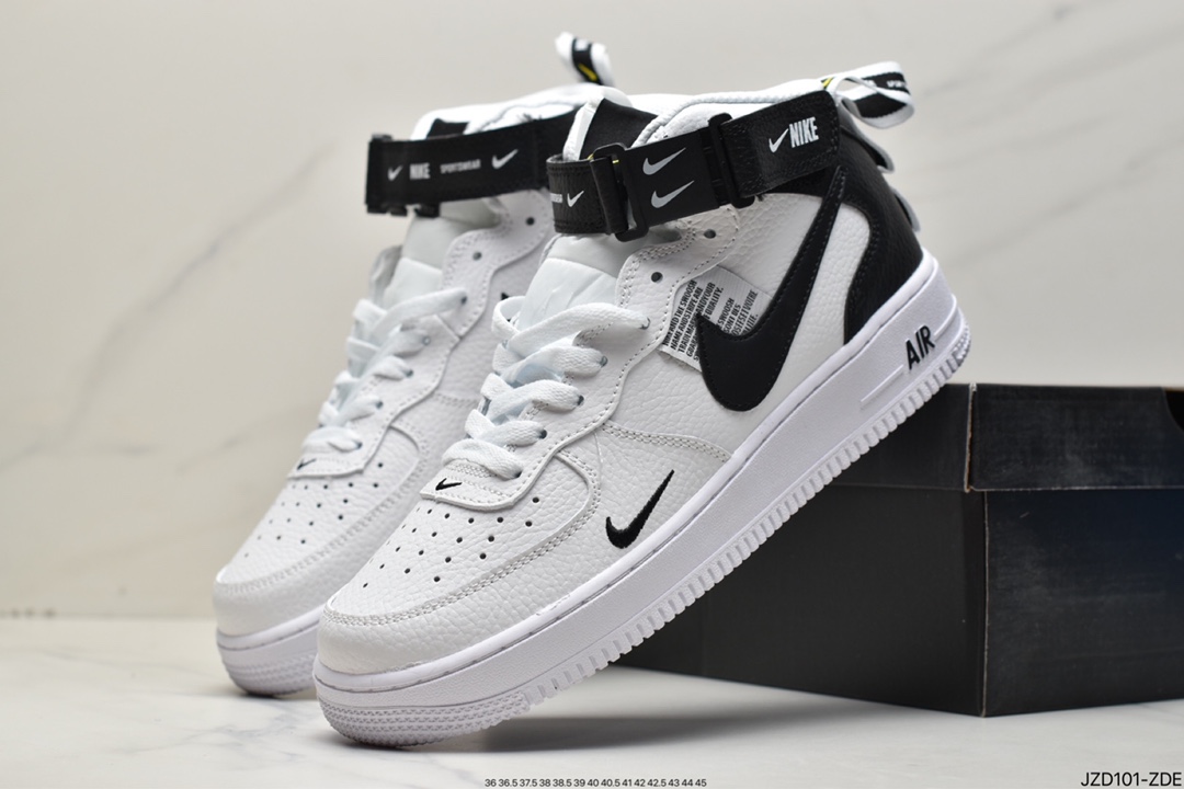 140 真标Nike Air Force 1 07 LV8 Utility Black白结构双勾2018年版白 AJ7747-100